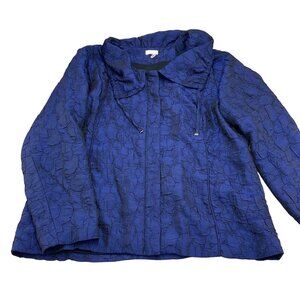 Chicos Jacket Women XLarge 3 16 Purple Textured Poly Full Zip Casual Lightweight